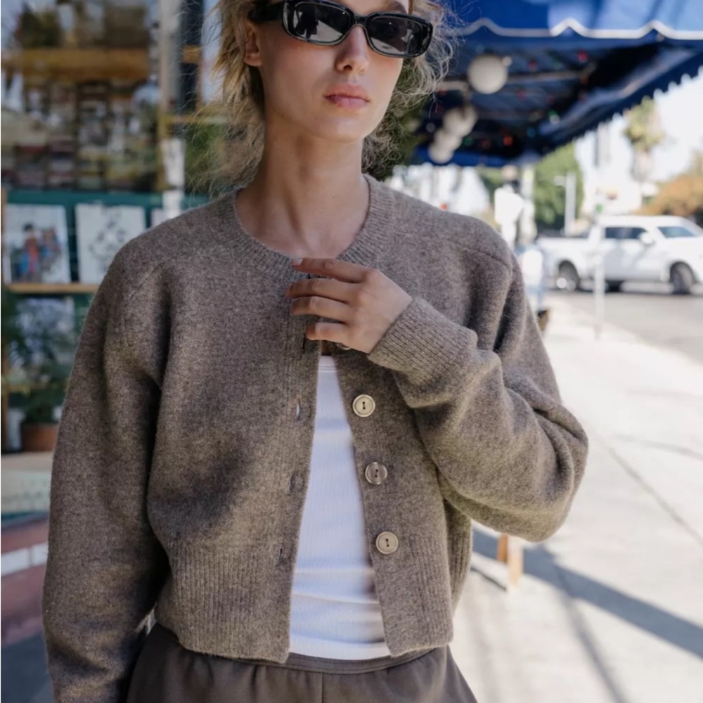 Zara Taupe Knit Cardigan